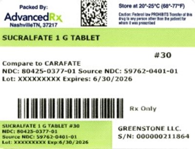 Sucralfate 1g Tablet #30 (Sucralfate 1g Tablet 80425 0377 01)